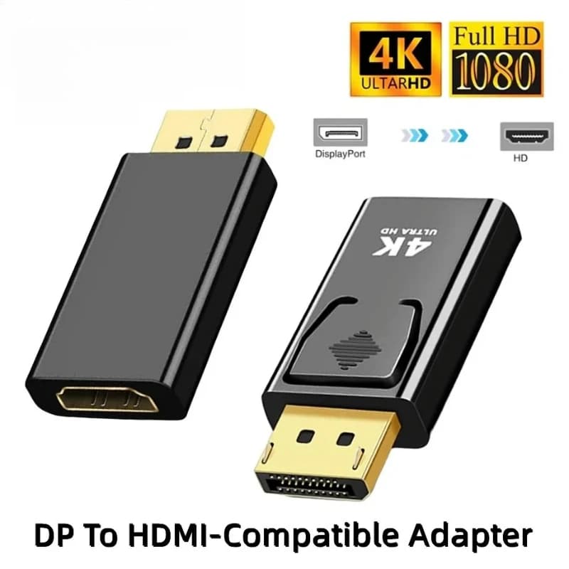 Adattatore Compatibile DisplayPort a HDMI 4K, Convertitore da DP Maschio a Femmina per Laptop, PC e Proiettore