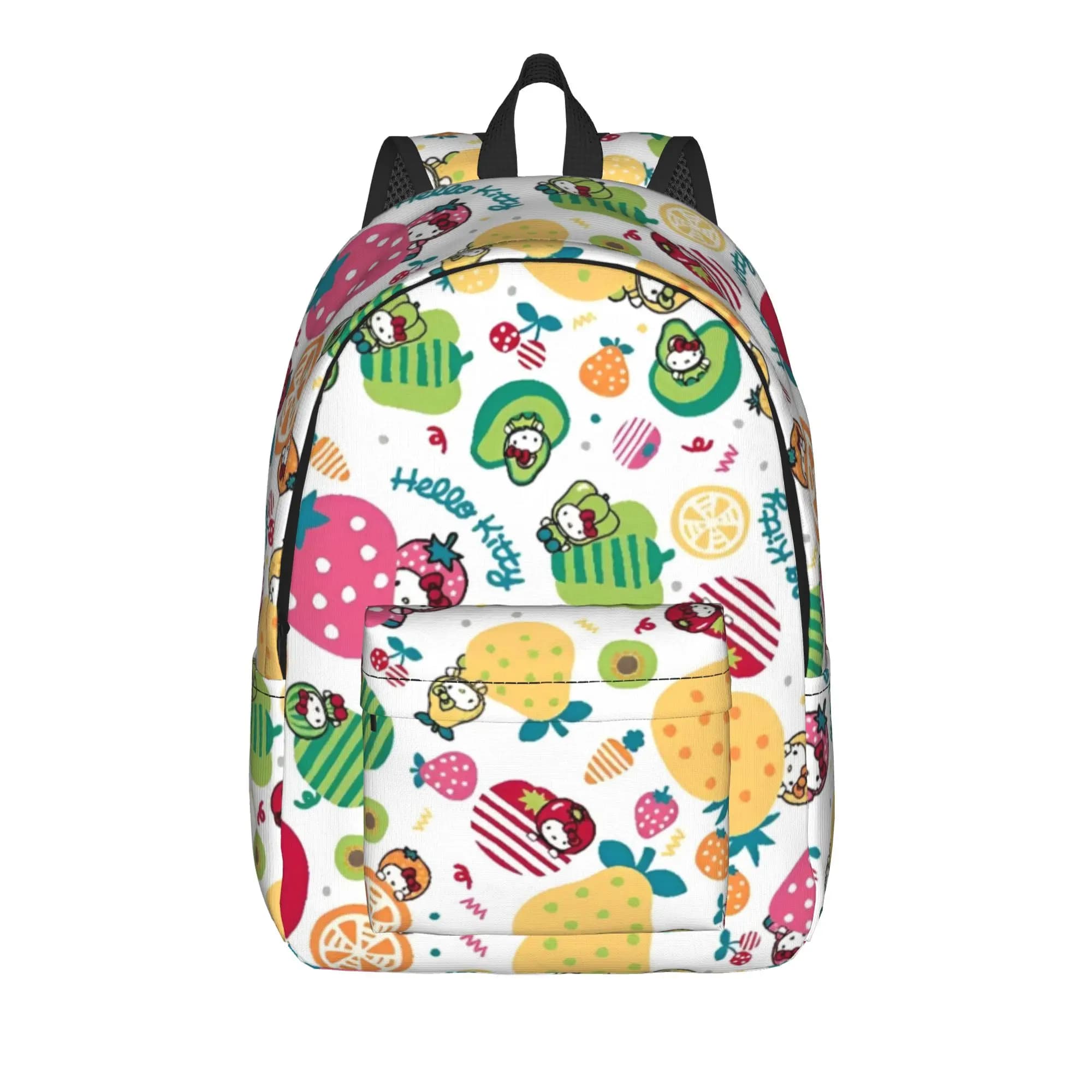 Zaino Hello Kitty Fruit Fashion, leggero, per la scuola superiore, per escursioni, viaggi, zaino Kawaii per uomo e donna, borse in tela per laptop