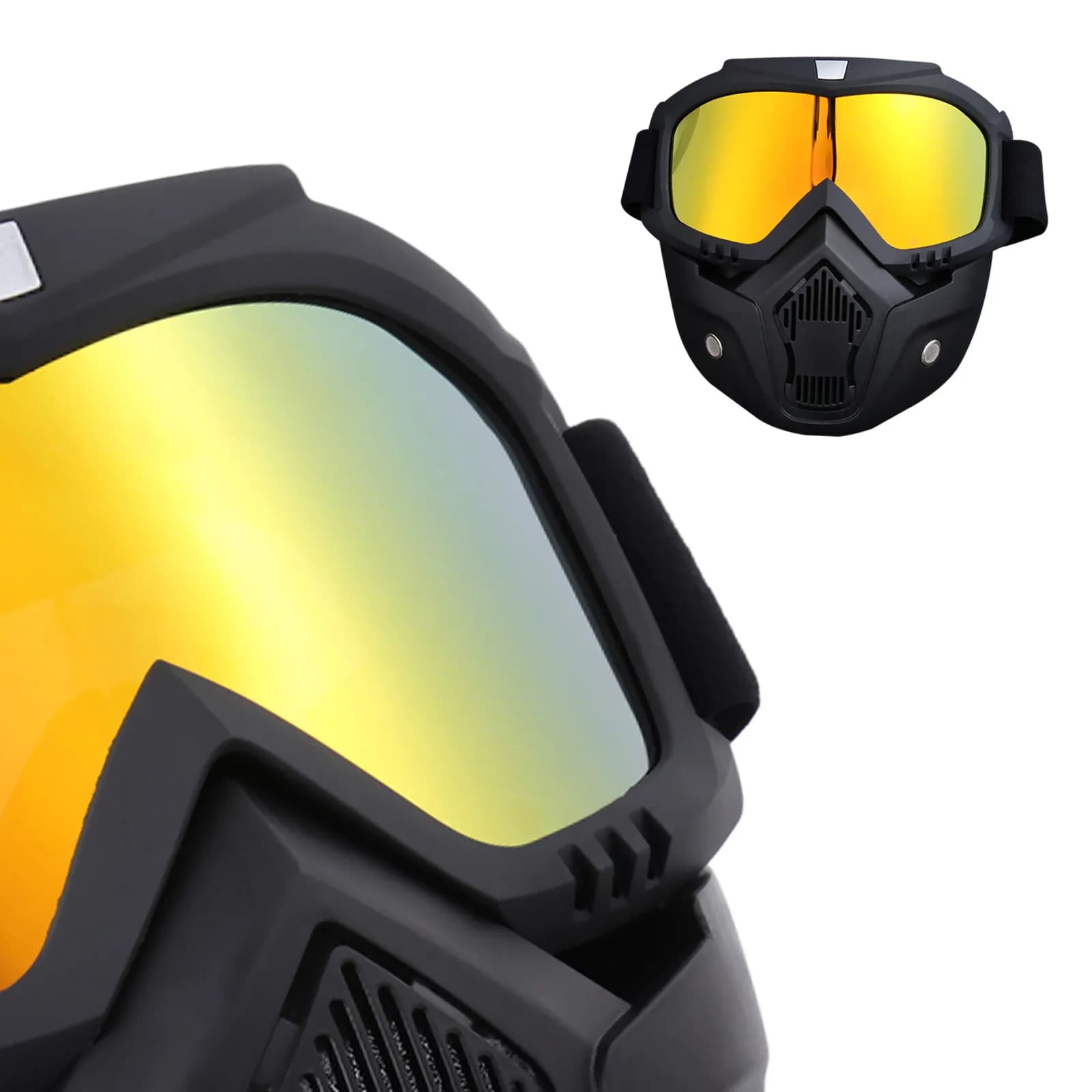 Vintage Style Motorcycle Goggles for Men Women Waterproof Anti-Uv Anti-Glare Lens Off-Road Ski Snowboard Riding Safety