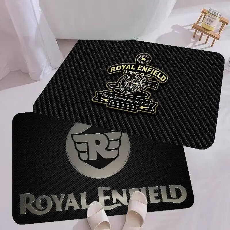 ROYAL ENFIELD Logo Mat, INS Style, Soft Bedroom Mat, Laundry, Non-slip, Decorative Mat