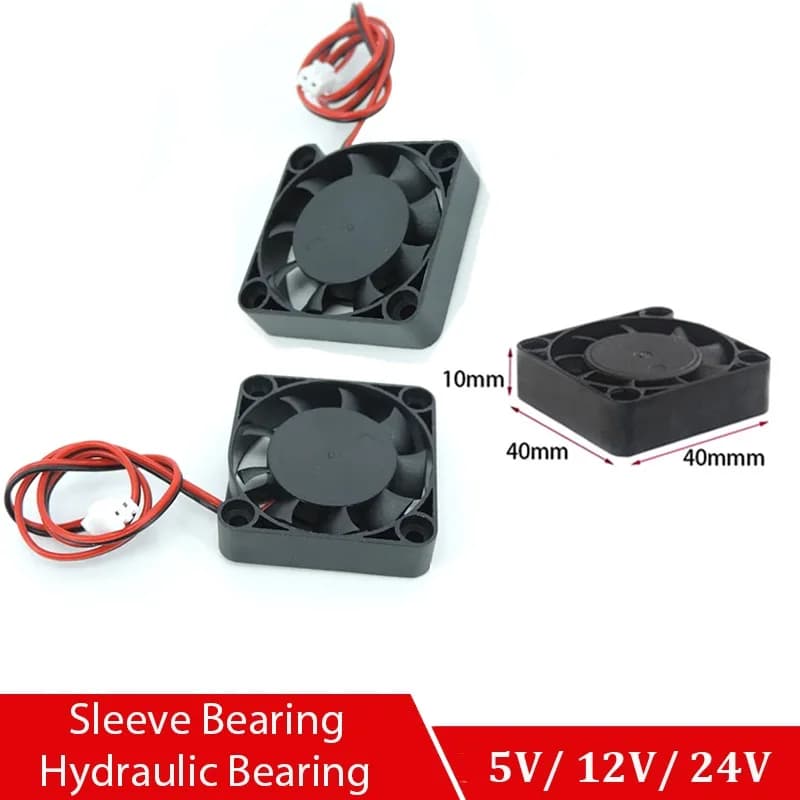(Cuscinetto a manicotto o cuscinetto idraulico) Ventola di raffreddamento 4010 5V 12V 24V 4cm 40mm 40X40X10mm Mini radiatore Stampante 3D di raffreddamento industriale