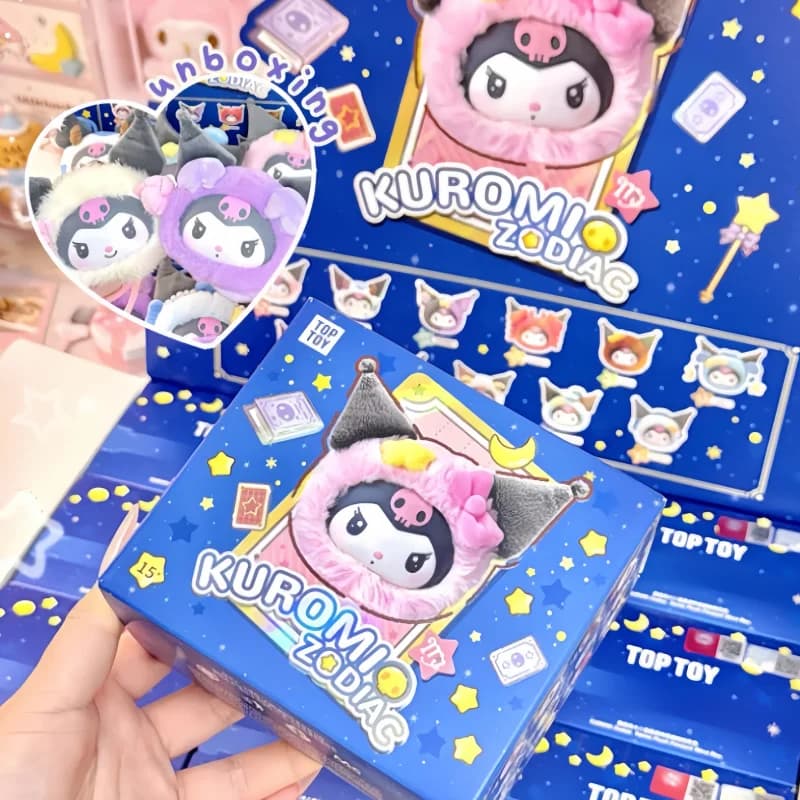Hot originale Sanrio Kuromi Zodiac Series vinile peluche scatola cieca carino Kuromi Action Figure borsa pendente scatola a sorpresa regalo di compleanno