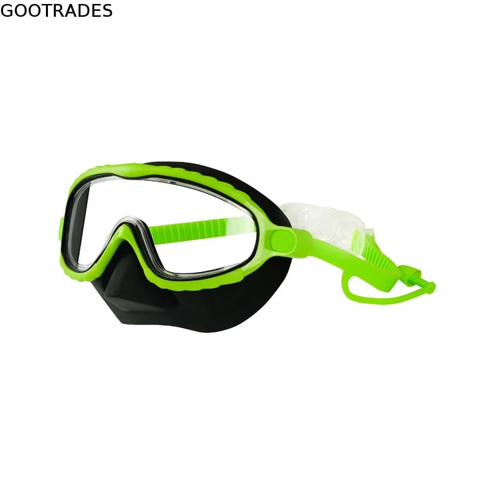 Large Frame Kids Swimming Goggles Anti-fog with Glasses Case Kids Swim Training Glasses Anti-UV Silicone Kids Diving Eyewear