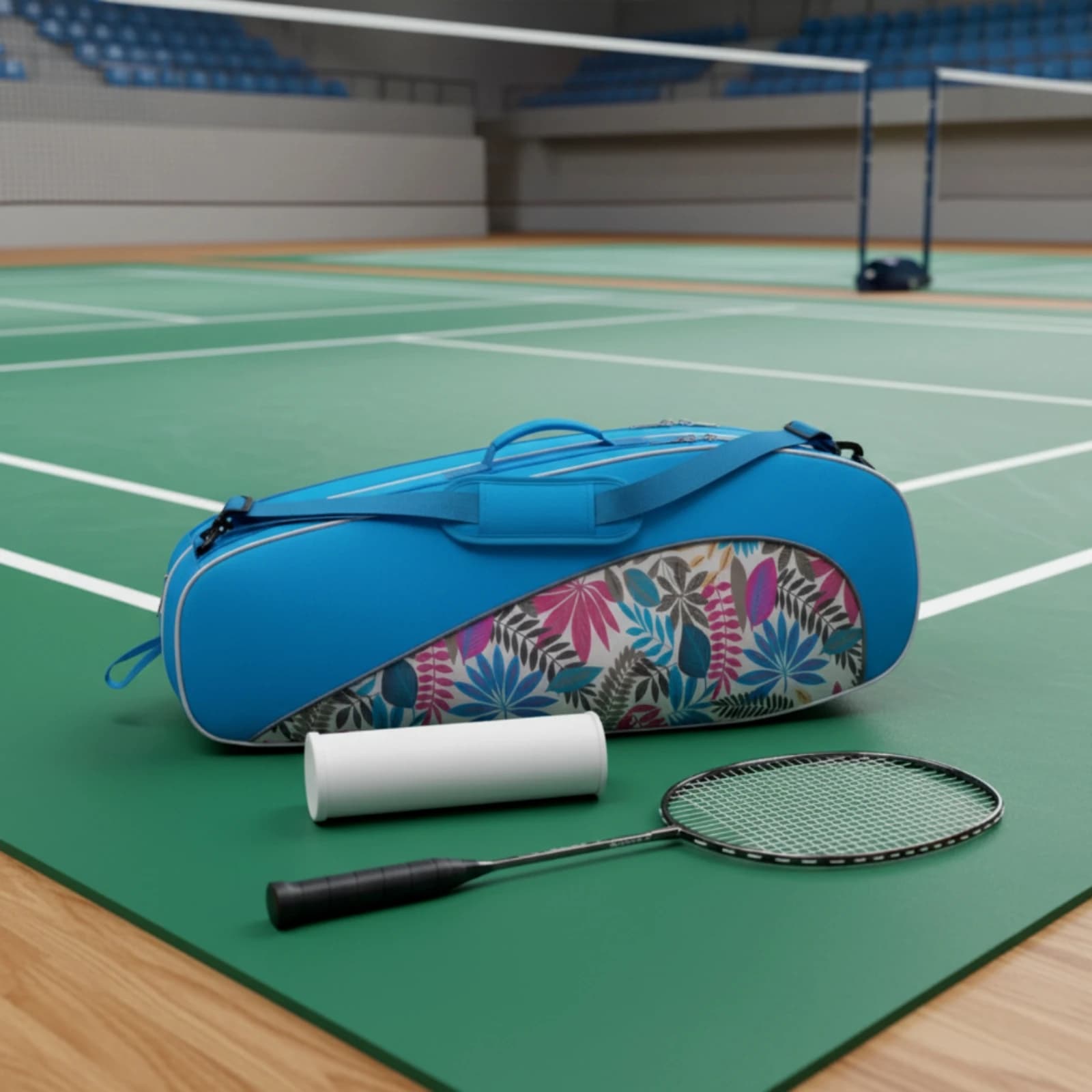 Racket Bag with Shoe Compartment Adjustable Tennis Bag with Shoe Compartment Organized Sturdy for Sports Training