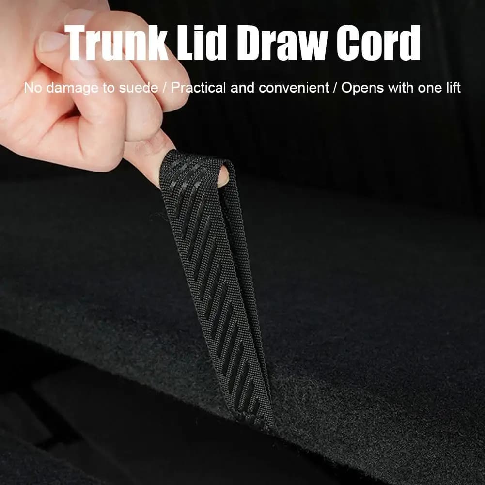 Coperchio del bagagliaio posteriore Tirare la cinghia per Tesla Model Y 2021-2025 Juniper Launch Coulisse Corda Copertura aperta Maniglia Organizzatore Accessori auto
