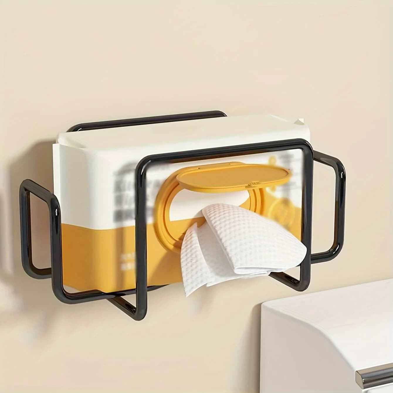 1pc Ferro Montaggio A Parete Dispenser di Asciugamani di Carta Adesivo Senza Trapano Porta Salviette Umidificate Scatola di Immagazzinaggio di Asciugamani Ideale per Bagno Cucina Wc