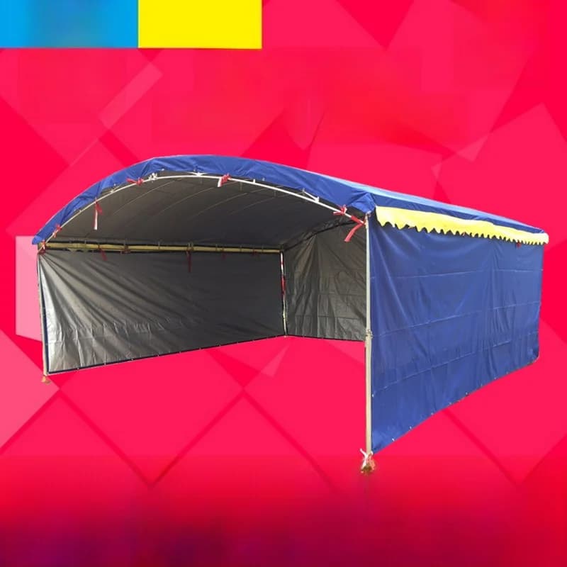 Tenda per auto con finestra trasparente in tessuto dorato, tenda a baldacchino rotonda, tenda per auto, tenda per casa, imbottitura in spugna, fai da te, artigianato
