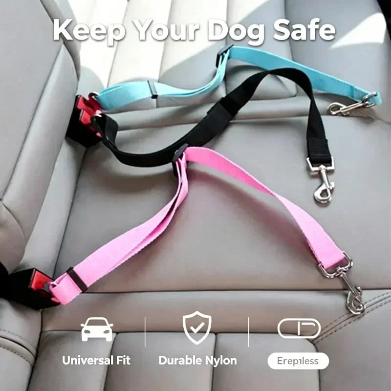 Adjustable Pet Dog Car Seat Belt Leash Heavy Duty Durable Nylon Pet Safety Harness Universal for Vehicle Heavy Duty Sturdy