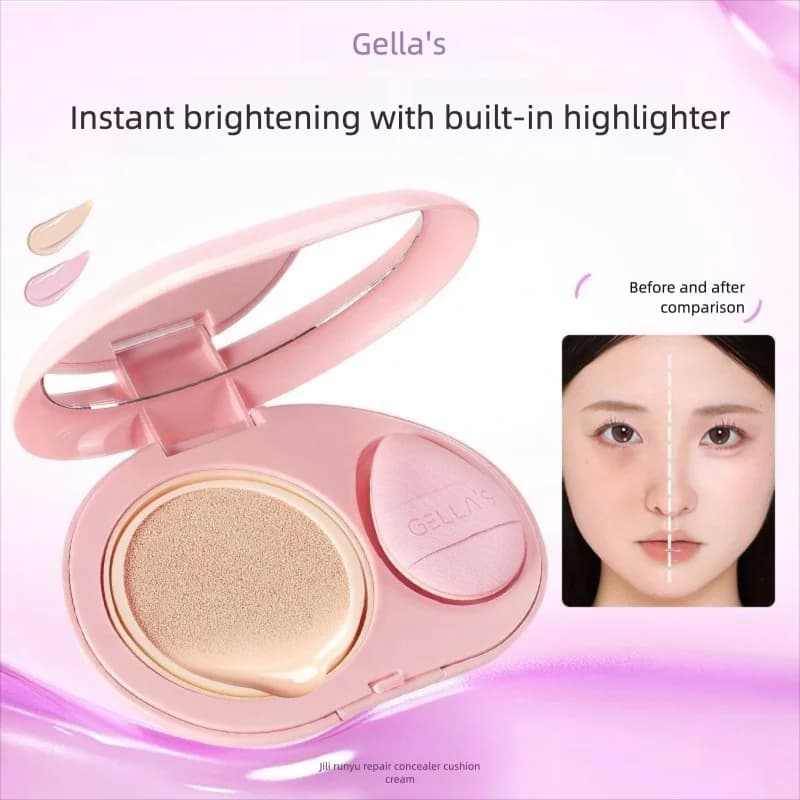 Gellas Highlighting Cushion - Illumina istantaneamente e rimpolpa le zone affondate del viso, offrendo un effetto leggero e sottile.