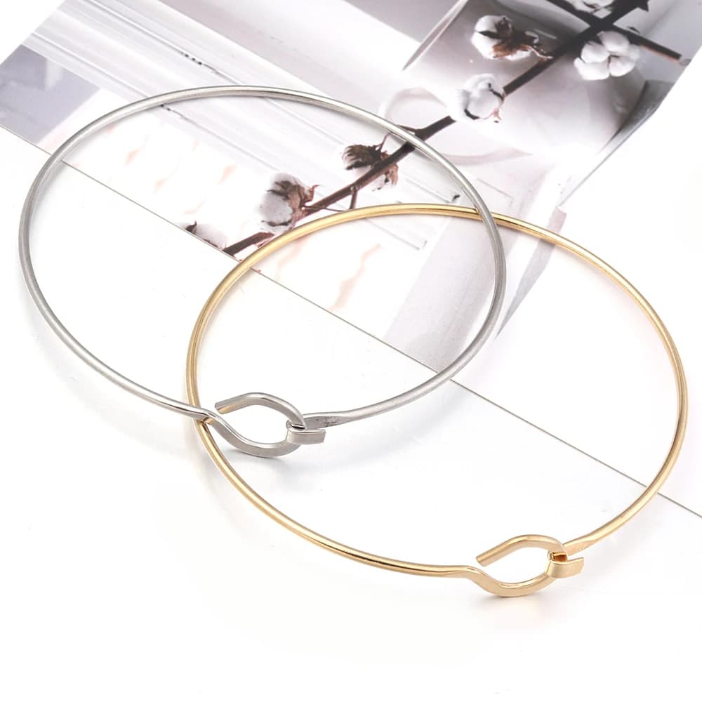 1pcs/lot Fashion Stainless Steel Bracelet Simple Design Bangle Women Men Bracelet Fit Couple Bracelet For Jewelry Gifts