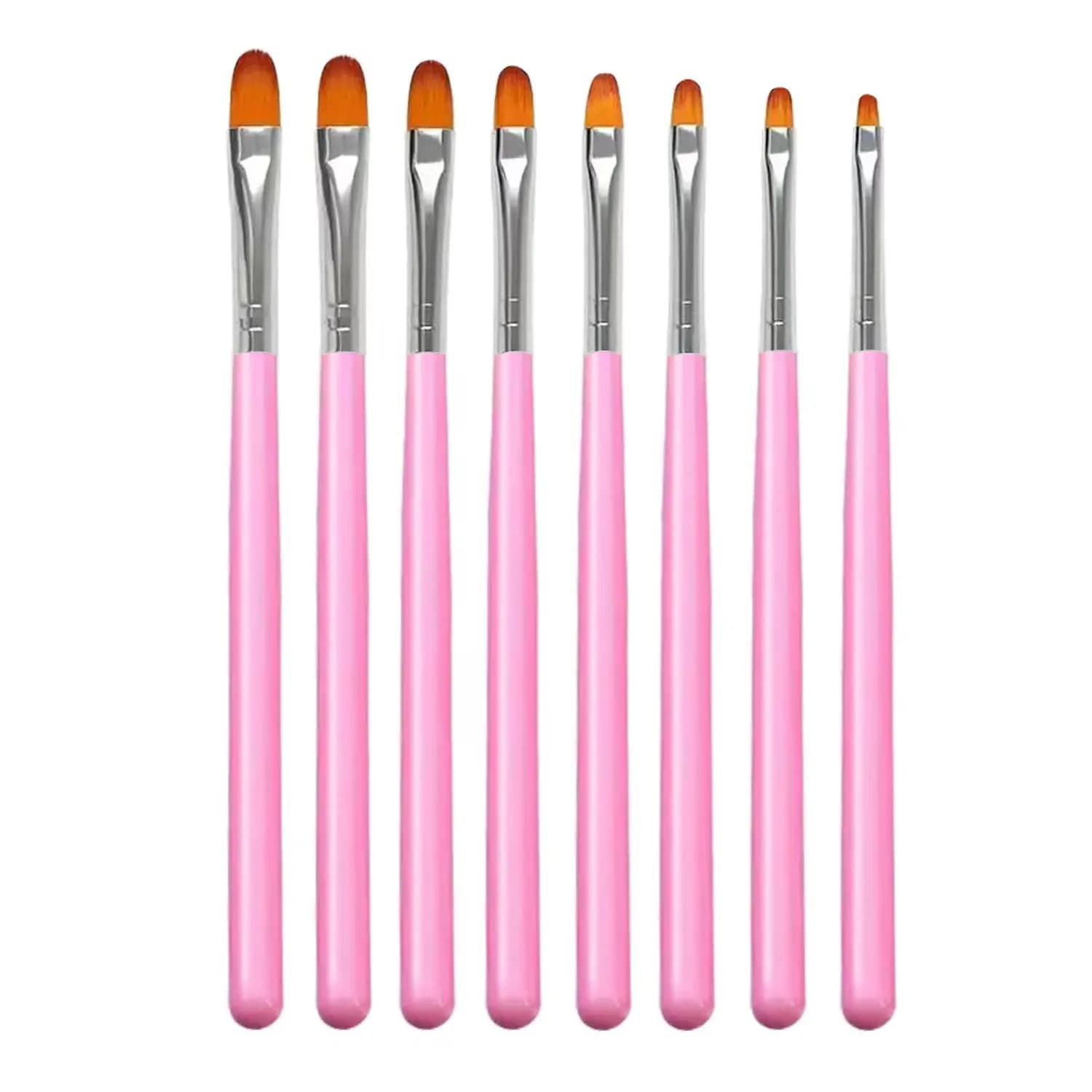 Set di pennelli per unghie in gel ovale da 7/8 pezzi - Punte per scolpire in acrilico Gel per costruire e struttura per manicure fai da te per la casa del salone