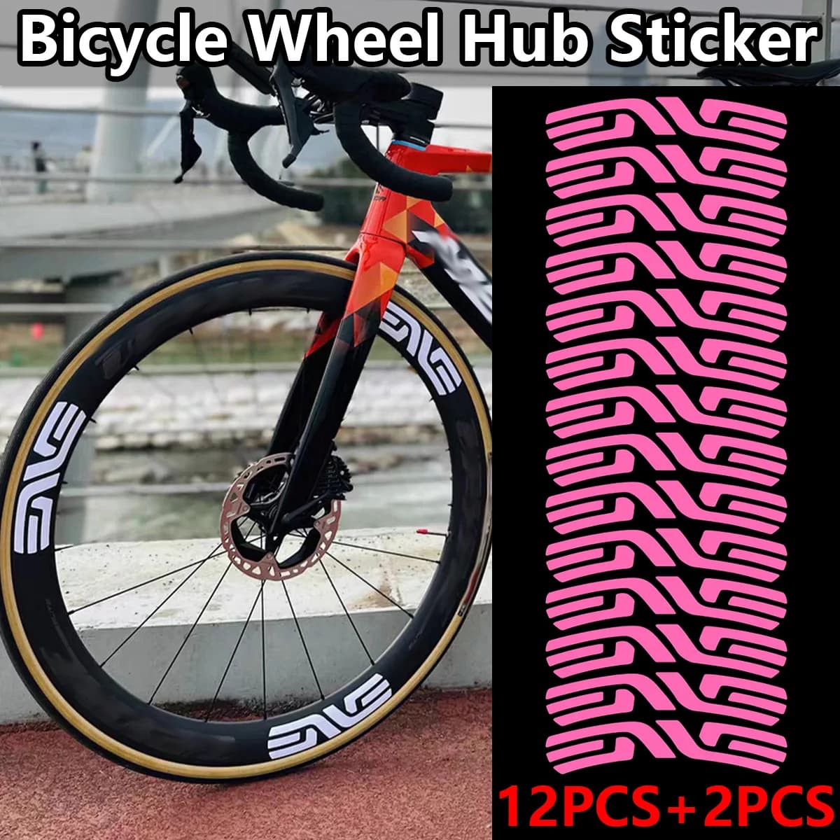 Set di 14 Adesivi Riflettenti per Cerchioni Bicicletta, Impermeabili, Decorativi e Protettivi, Accessori Sportivi per Mountain Bike
