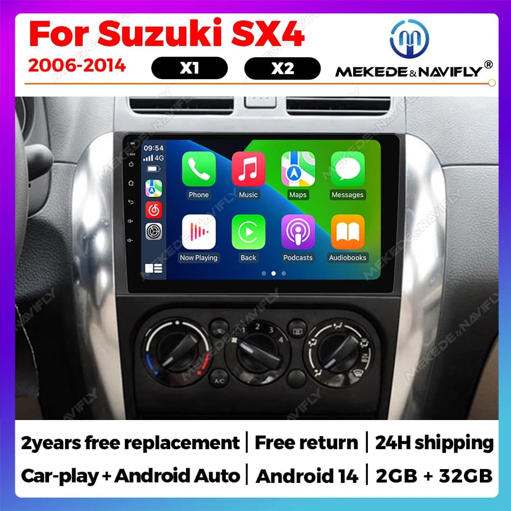 Android 14 Autoradio Per Suzuki SX4 2006 - 2014 Per Fiat Sedici 189 2005 - 2014 Autoradio Lettore Multimediale Carplay Android Auto