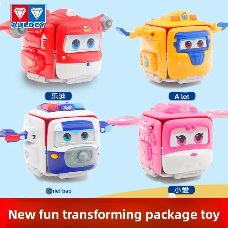 Super Wings Fun Package Box Jett Sliding Robot OneKey Deformation Function Children Interactive Enlightenment Toy Learning Robot