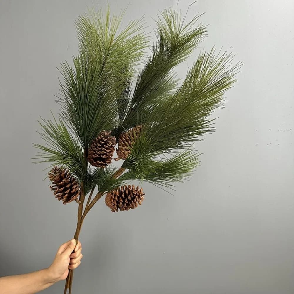 Ramo di Pino Artificiale Realistico con Pigne, Stile Cinese, Pianta di Pino Finta in Plastica, Rami di Pino Artificiali per Decorazioni Matrimoniali