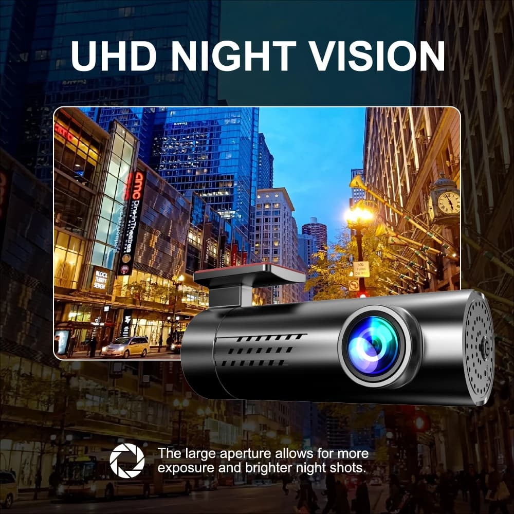 New Dash Cam 2026 with HD Front Camera, 4K Integrated Auto DVR, Night Vision, 24H Parking Monitor Support, WIFI Video Recorder