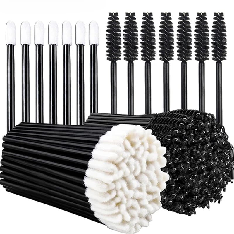 100/200pcs Disposable Eyelash Brushes Lip Brush Applicator Portable Mascara Wands Lash Brushes for Eyelash Extension Makeup Tool