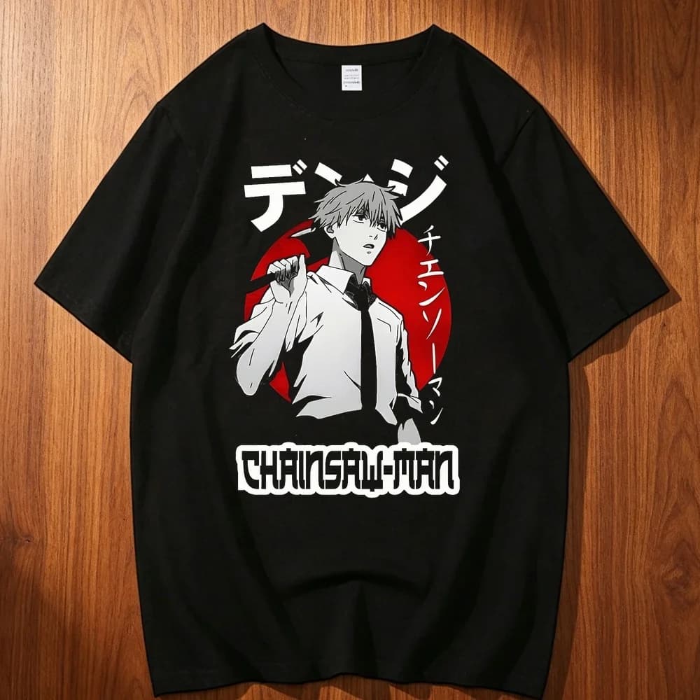 Chainsaw Man cotton tshirt men Breathable Graphic Comfortable Pop Culture Gothic t shirt Psychedelic Y2k 2000s anime Graphic
