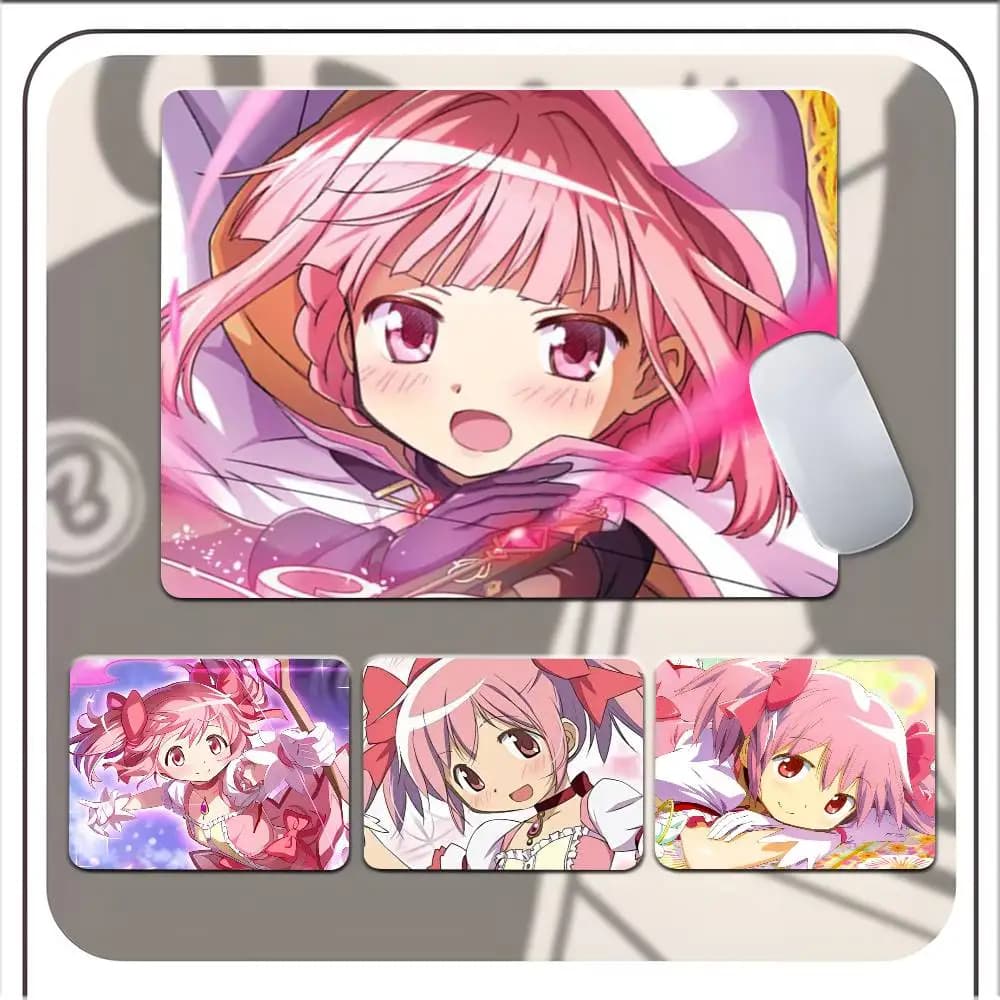 Puella Magi Madoka Magica Mousepad Small LockEdge Mouse Pad per giocatori Tappetino da scrivania per computer Rettangolare in gomma antiscivolo