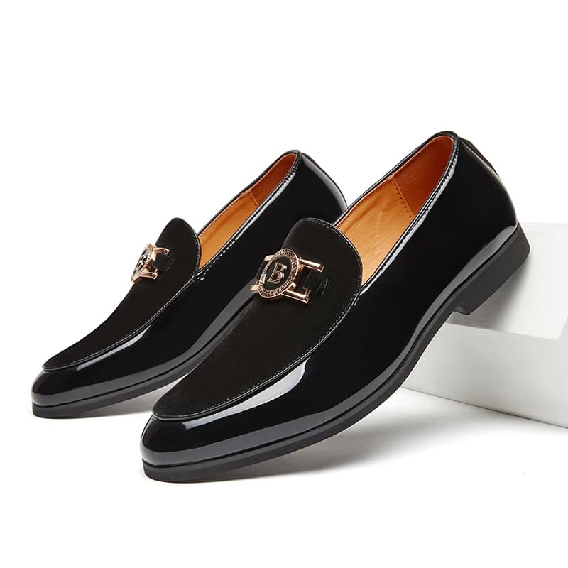 Mocassini Estivi Neri da Uomo, Scarpe Casual Comode in Pelle, Slip-on Eleganti, Taglia 47, Modello 2026