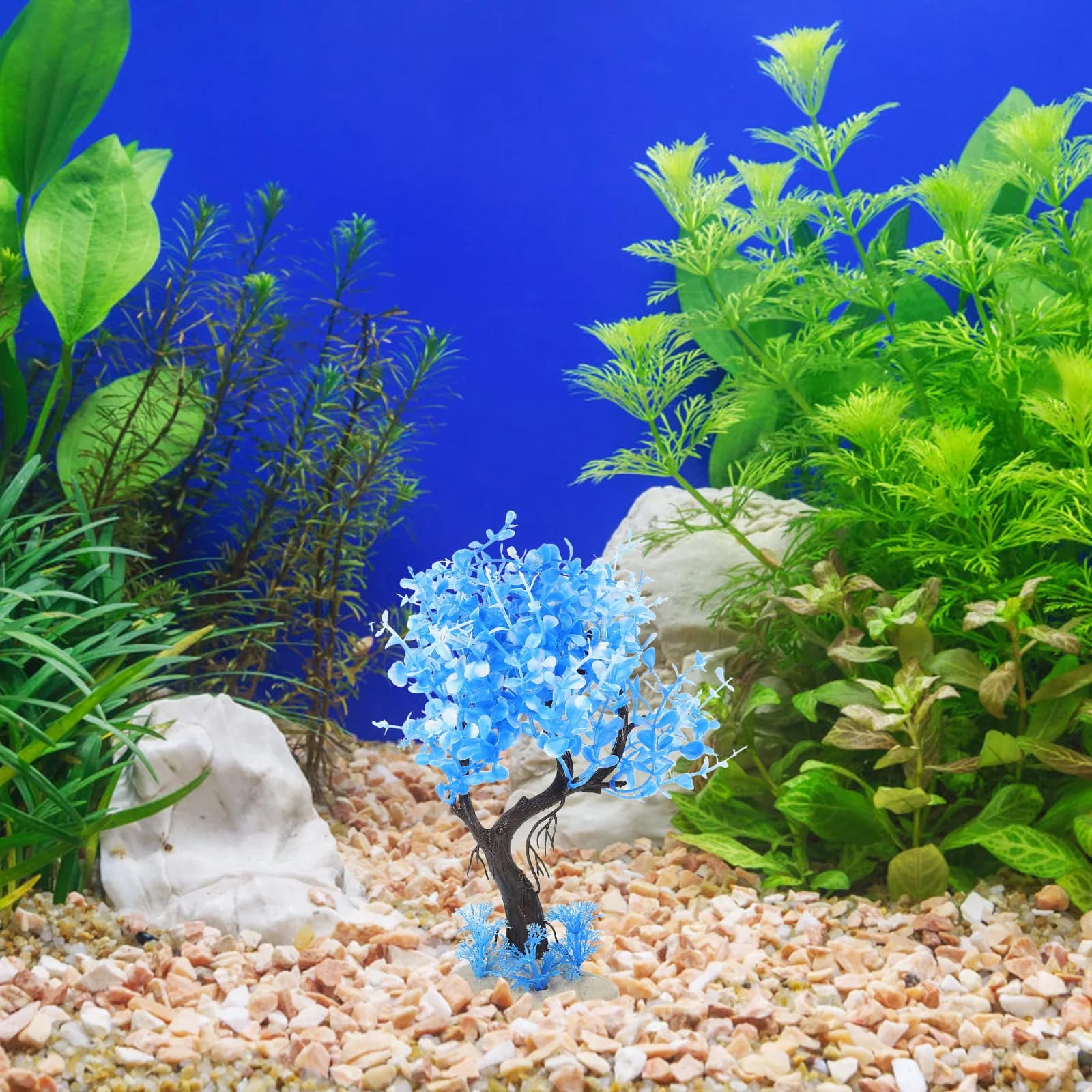 Pine Shape Aquarium Ornament, Artificial Plant Safe, Ecological and Usable Resistant for Aquarium Decoration, Natural Atmosphere
