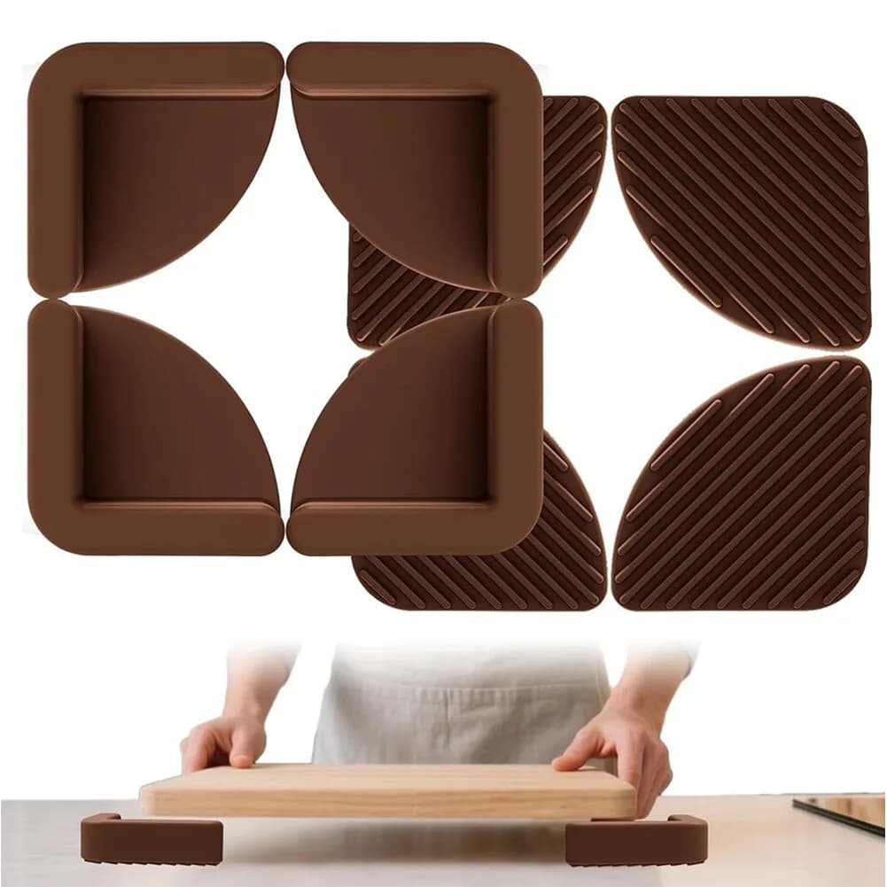 4Pcs Brown Silicone Anti-Slip Foot Pads For Chopping Boards Kitchen Cutting Block Rubber Mats Cooking Tools