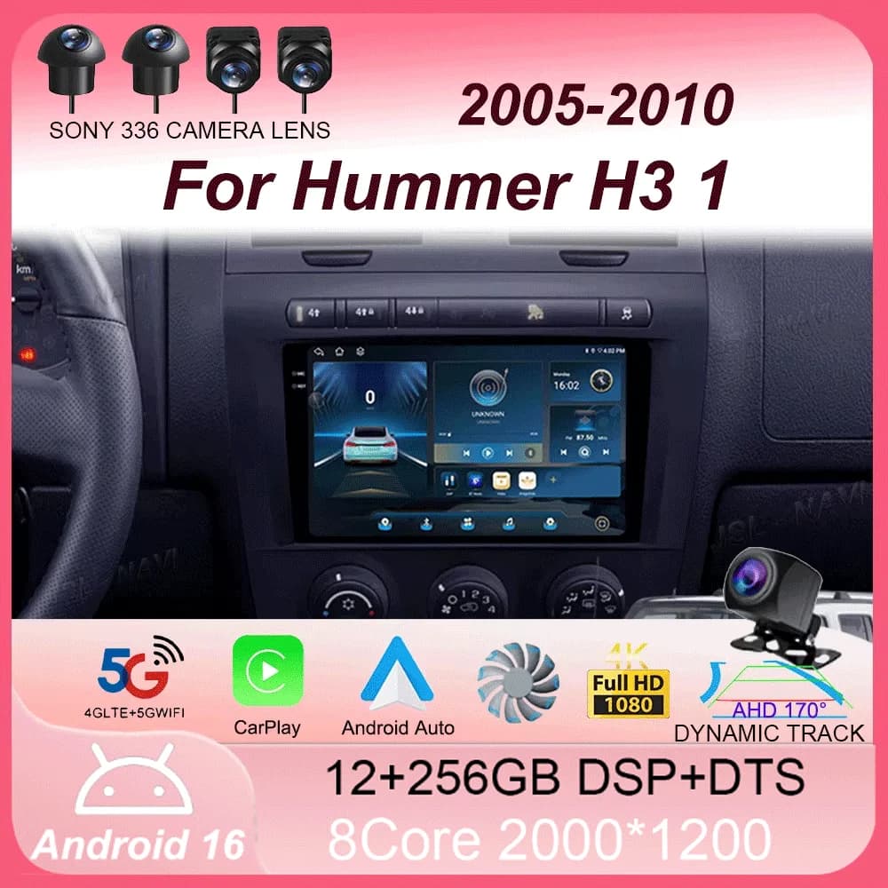 Autoradio Android 16 per Hummer H3 1 2005-2010 Navigatore GPS Multimedia Video Player Stereo Wireless Carplay Auto 4G