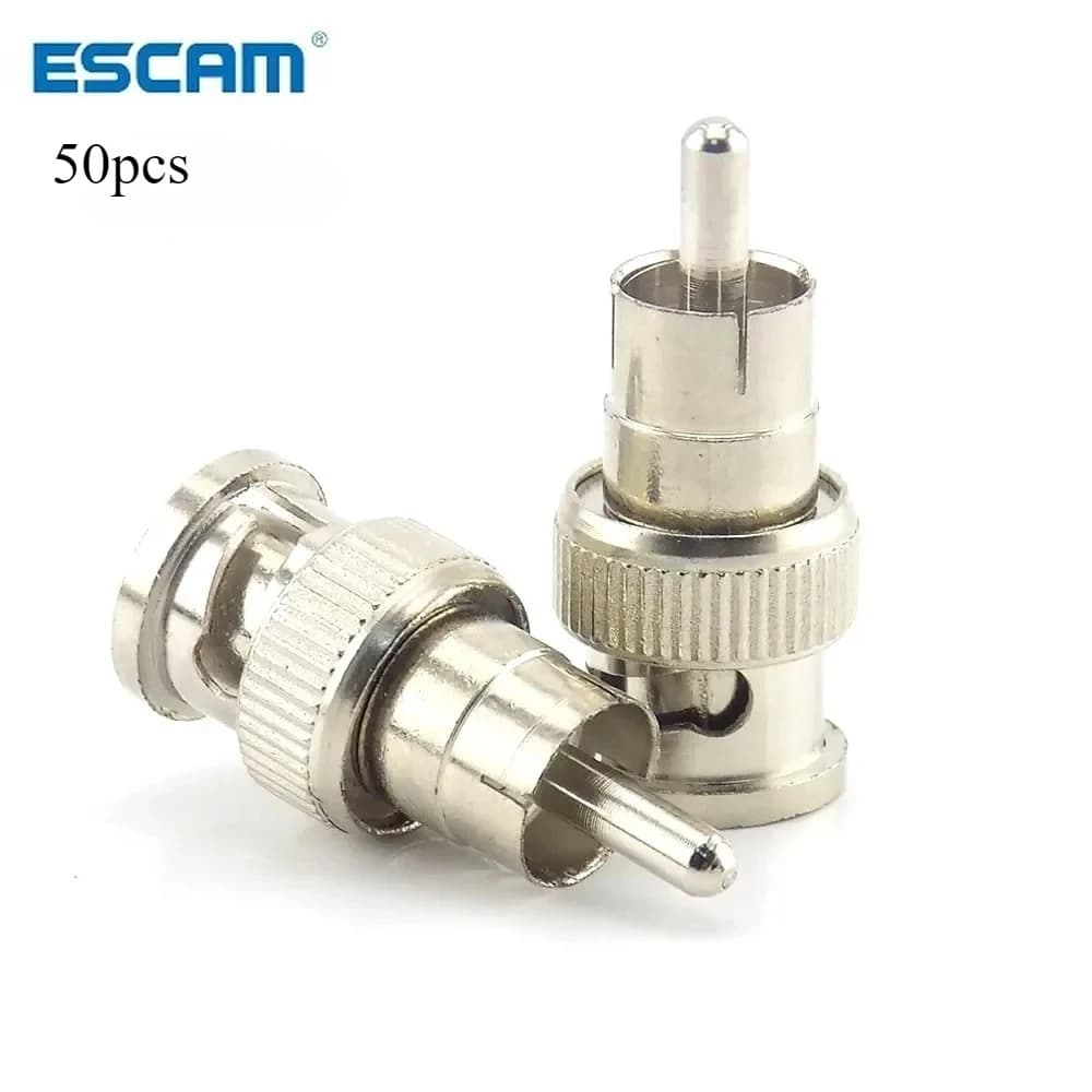 50 Pezzi Adattatore da RCA Maschio a BNC Maschio per Telecamera IP di Sorveglianza CCTV, Video Balun, Splitter PoE, Sistema di Sicurezza