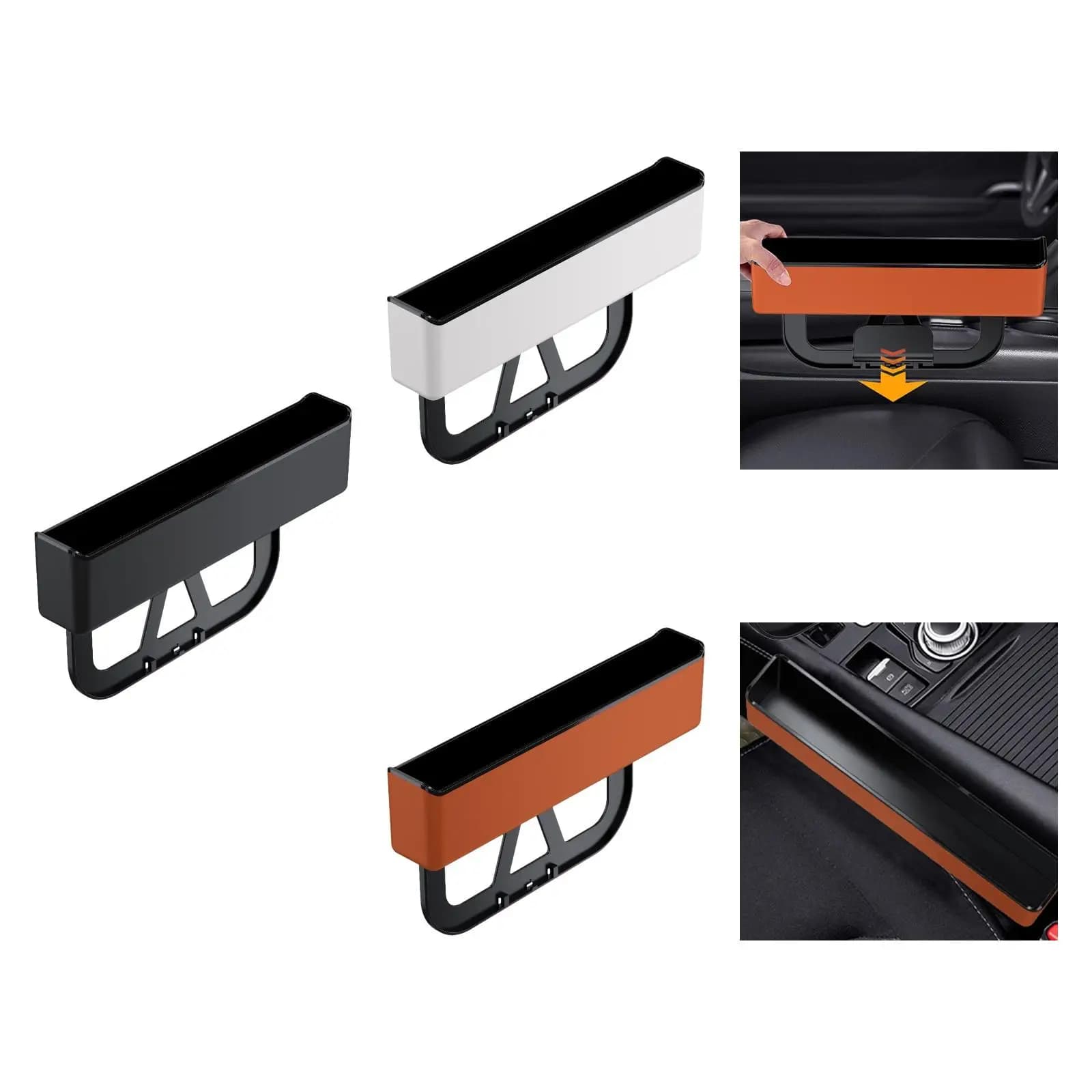 Scatola portaoggetti per seggiolino auto, design antiscivolo, materiale ABS, porta carte per telefono, accessorio interno per uso universale su veicoli
