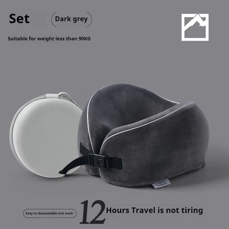 Nuovo cuscino portatile in memory foam a forma di U con copertura in pile Cuscino da viaggio con supporto per il collo dell'aereo per un sonno confortevole in movimento