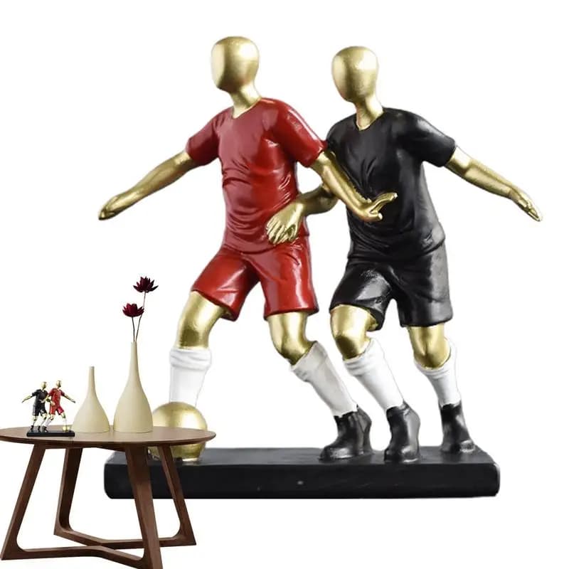 Soccer Team Figurine Simple Football Athlete Statue Miniature Football Boys Model Home Art Football Decoration For Wine Cabinet