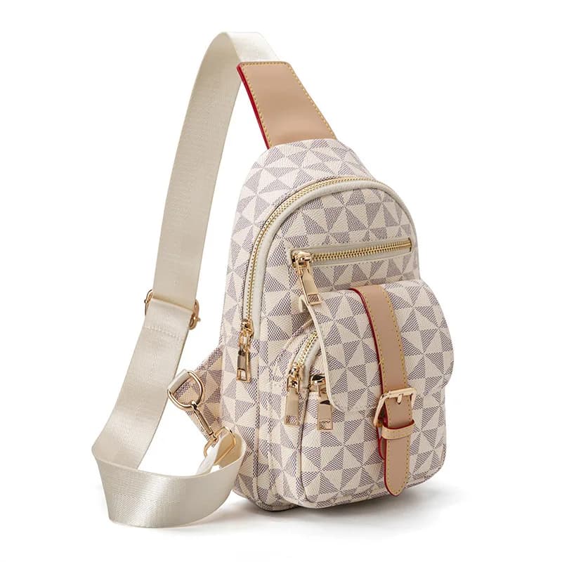 Nuova borsa da petto alla moda, borsa da petto in morbida pelle in stile Ins, borsa a tracolla stampata alla moda, borsa casual versatile, borsa da viaggio leggera unisex, borsa a tracolla resistente all'acqua