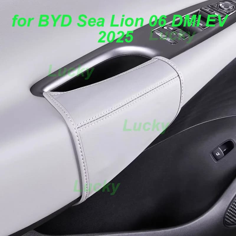 Auto Porta Maniglia Interna Copertura Protettiva per BYD Sea Lion 06 DMI EV 2025 Maniglia Anti-graffio Pad In Pelle Accessori Interni