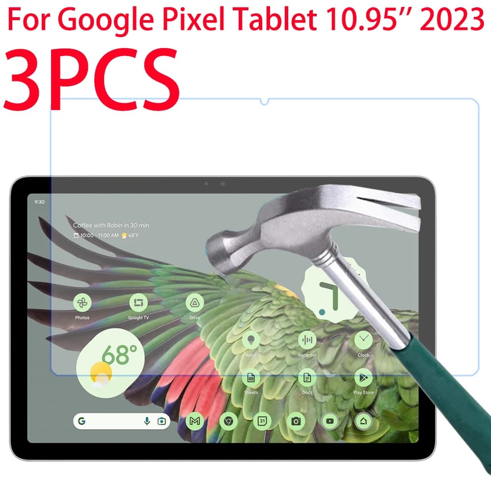 3 Pieces HD Scratch Proof Tempered Glass Screen Protector For Google Pixel Tablet 10.95 inch 2023 Tablet Protective Film