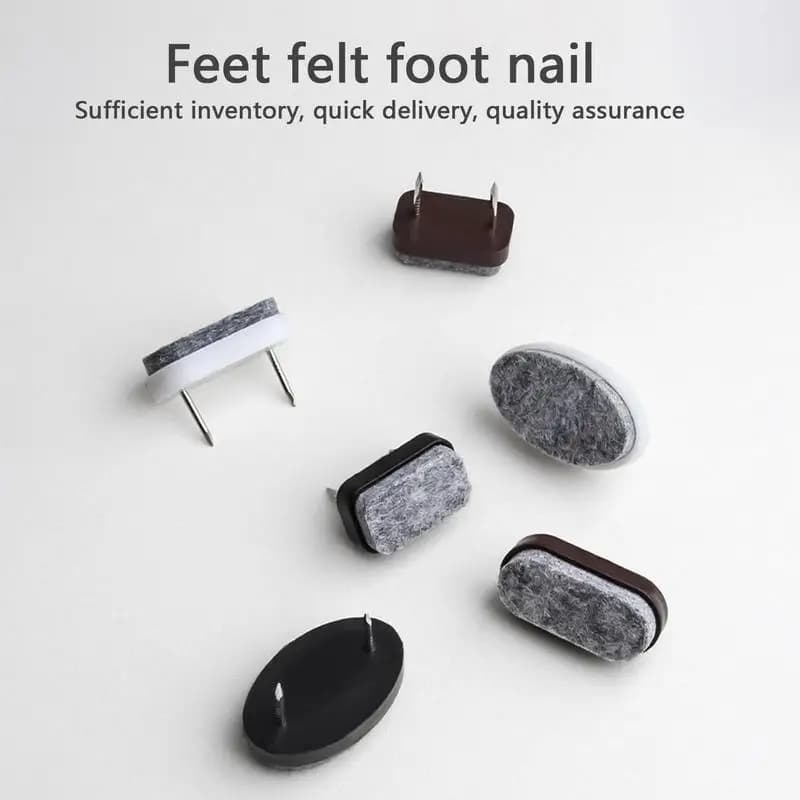 Protezioni per pavimenti in feltro Cuscinetti scorrevoli per cursori di alta qualità 3 dimensioni Tavolo Sedia Piedi Gambe Tappetino in feltro antiscivolo per unghie per evitare graffi