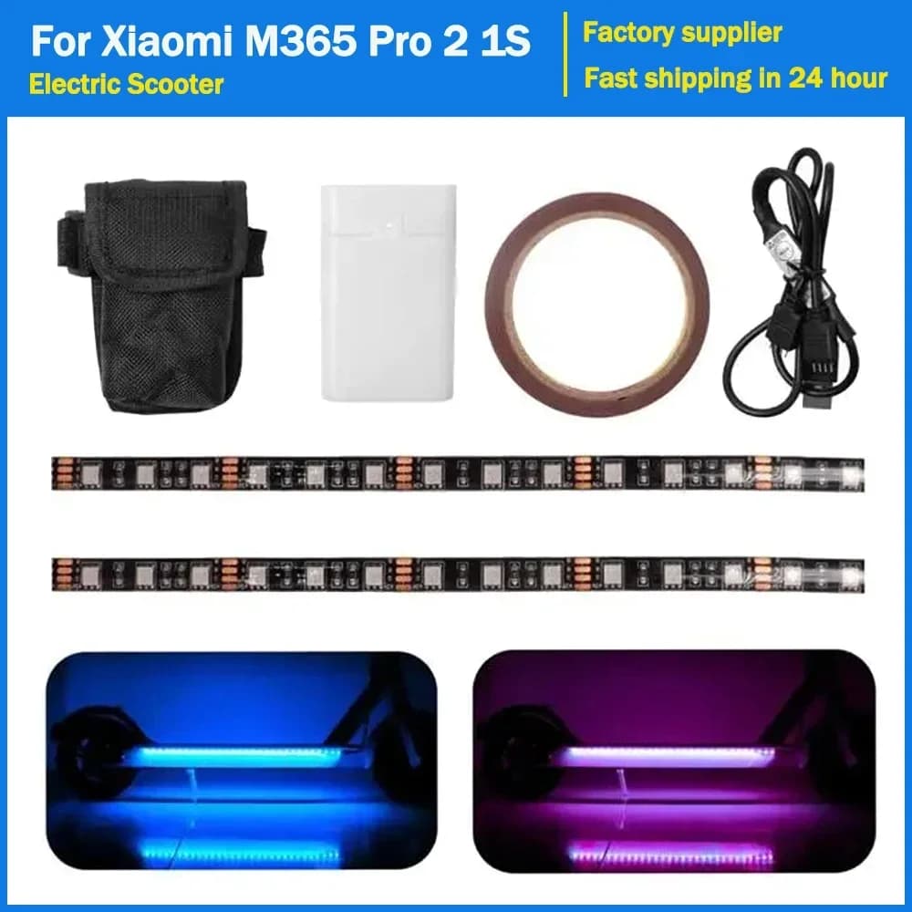 Luci a LED Striscia RGB Lampada da barra Scooter elettrico per Xiaomi M365 Pro 1S Mi3 Skateboard Avvertimento notturno Multi-modello Flash Light Parti
