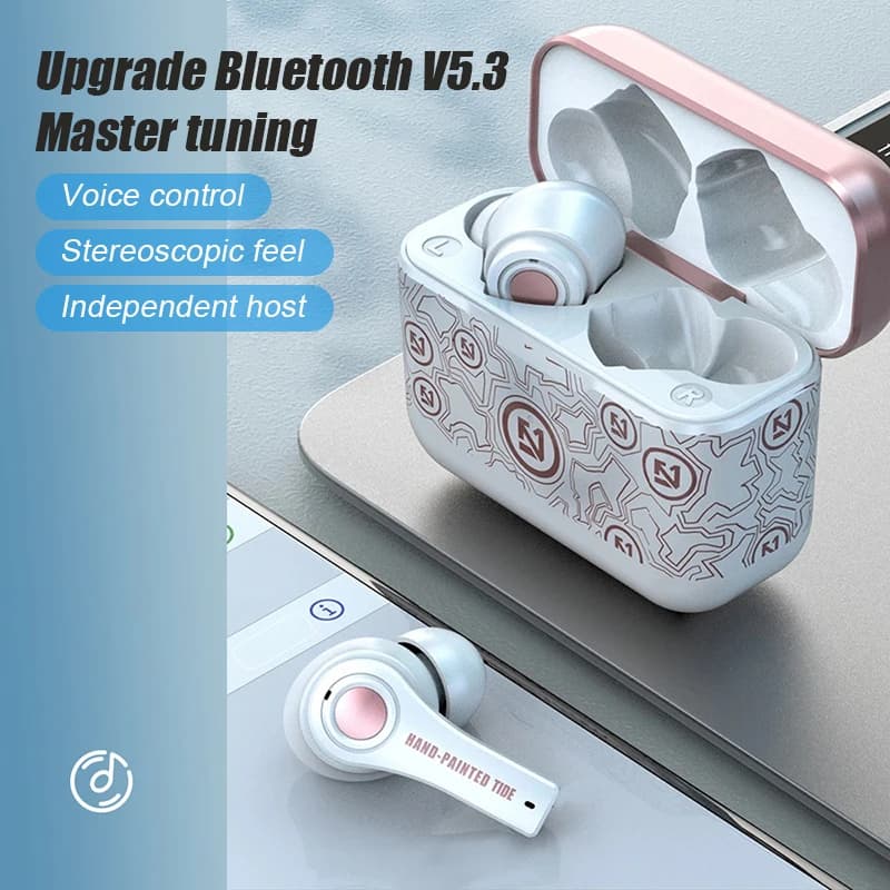 Auricolari Tws Wireless Sportivi Bluetooth a Lungo Raggio con Suono Stereo e Subwoofer, Leggeri e Portatili per Gaming e Sport