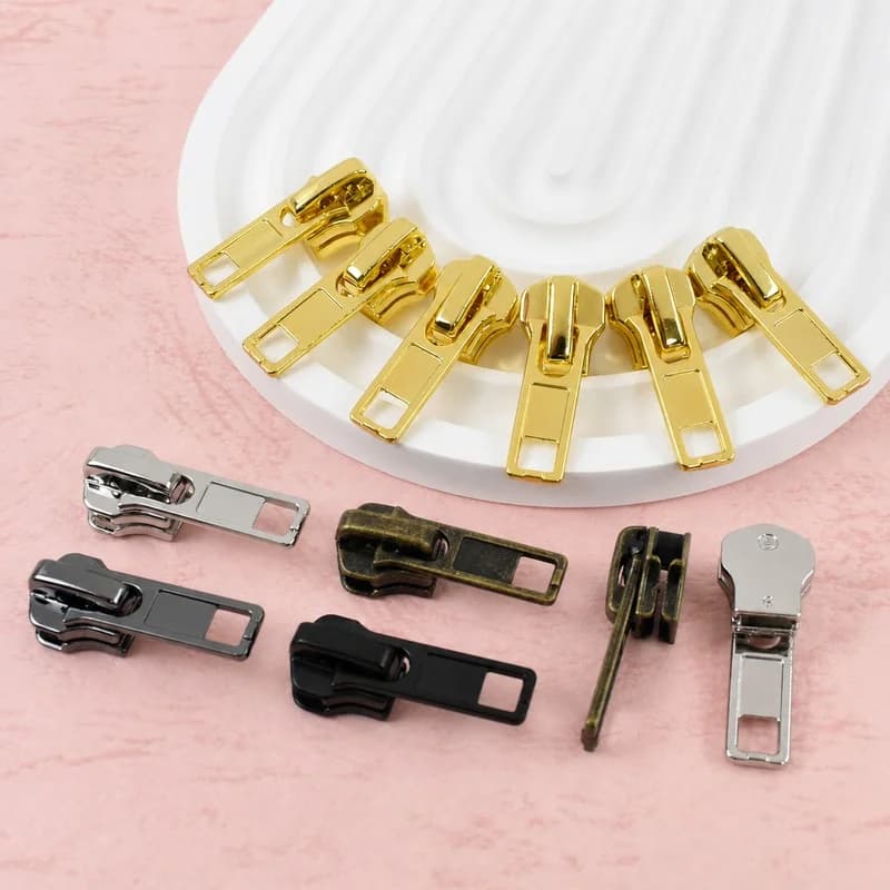 30Pcs 3# 5# Zipper Sliders for Metal Resin Zippers Clothes Handbag Zip Pull Head Shoes Garment Repair DIY Sewing Accessories Kit