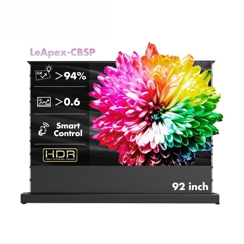 Pet crystal lens projector screen electric floor rising screen