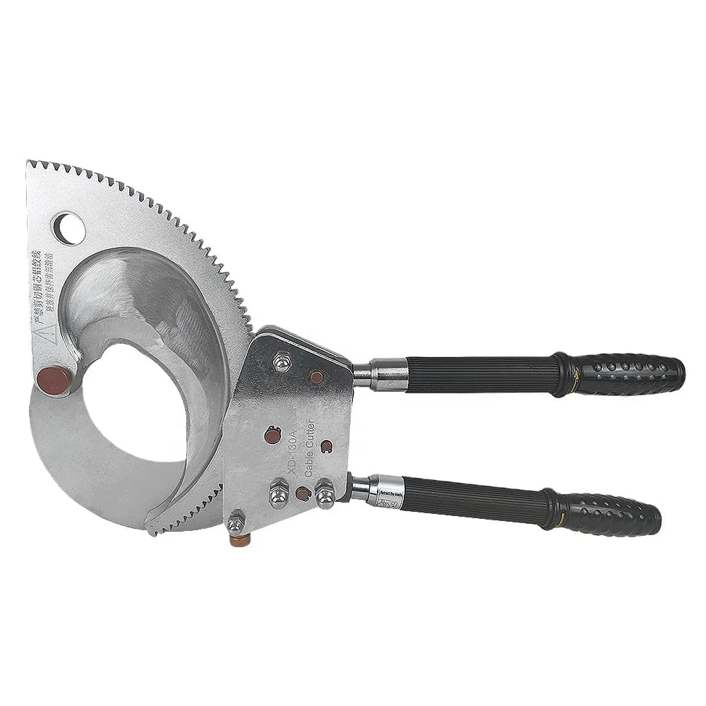 Cesoia a Cricchetto Standard XD-130A in Acciaio, Strumento Manuale per Cavi, Forbici per Gestione Cavi Edili, Cesoia Manuale Meccanica per Cavi