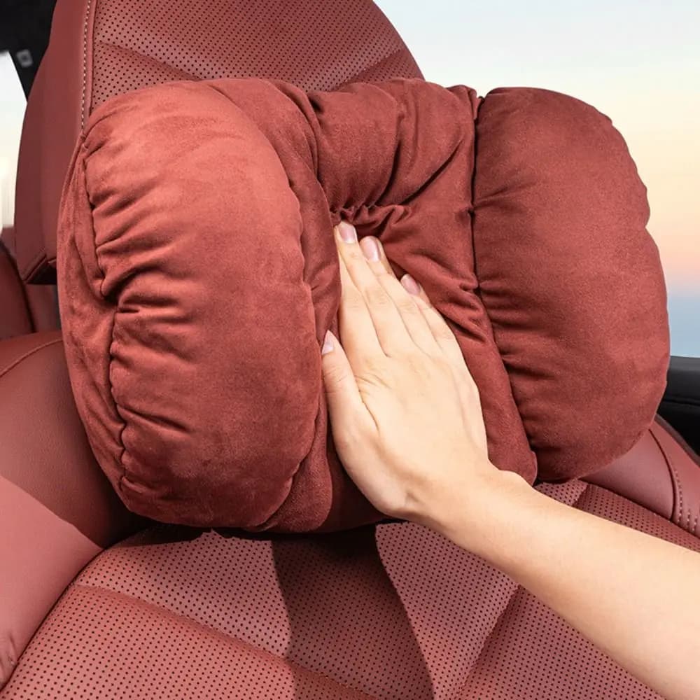 Calore Cuscino poggiatesta per seggiolino auto Cuscino universale morbido invernale in peluche Poggiatesta per auto Comfort Cuscino lombare in pelle scamosciata