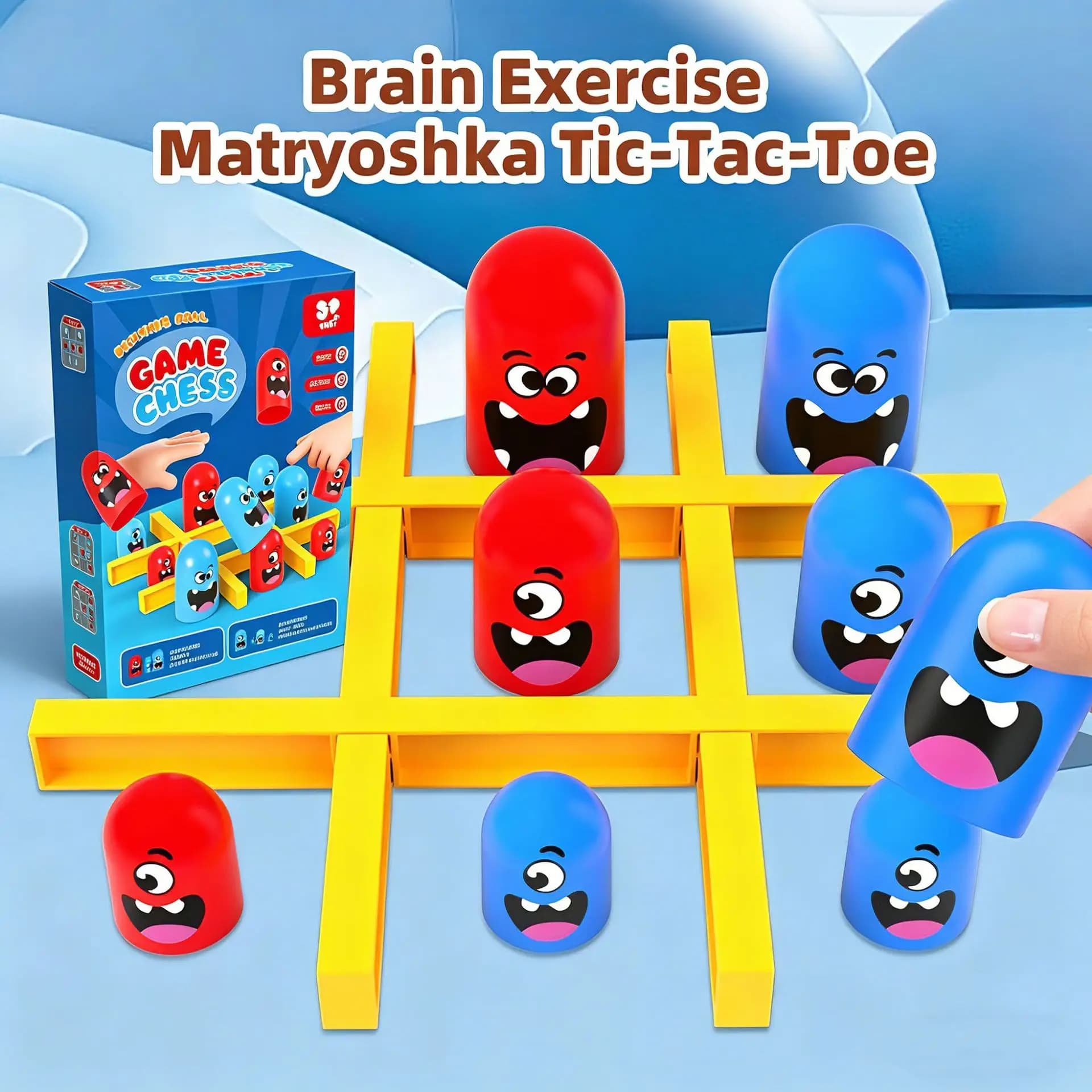 Funny Table Board Game - Interactive Multiplayer Tic Tac Toe for Parties Intellectual Small Eating Big Chess Toy for Kids & Adul