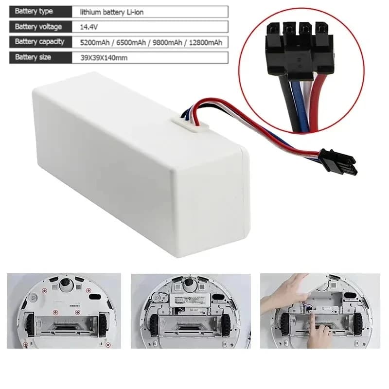 18650 14.4V 12800mAh P1904-4S2P-MM Batteria per Xiaomi Norma Mijia 1C STYTJ01ZHM Robot Aspirapolvere Mop Accessori Parti Originali