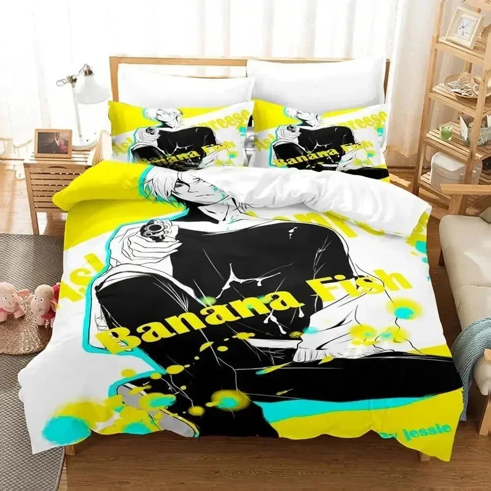 Anime Banana Fish Set biancheria da letto Copripiumino Set letto Copripiumino Federa Trapunte King Queen Size Set biancheria da letto per ragazzi adulti