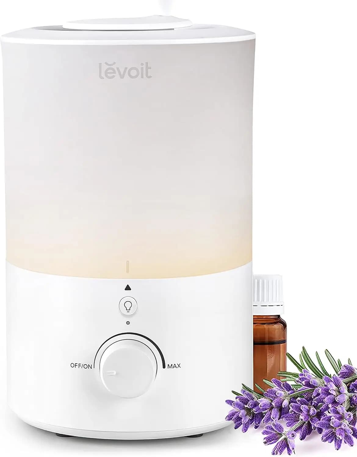 Umidificatore a nebbia fredda con luce notturna, serbatoio da 3L con riempimento dall'alto, diffusore di oli essenziali per camera da letto, silenzioso e veloce