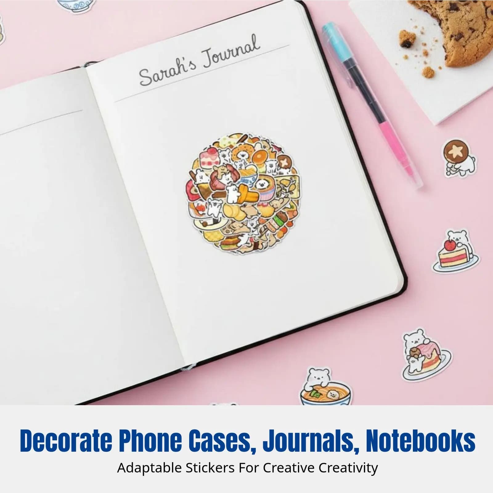 Adesivi per Cibo per Cani a Tema Cartone Animato, Impermeabili, Illustrazioni Carine, Decorazione Fai-da-Te per Cover Telefono, Quaderni, Agende, Design Casuali