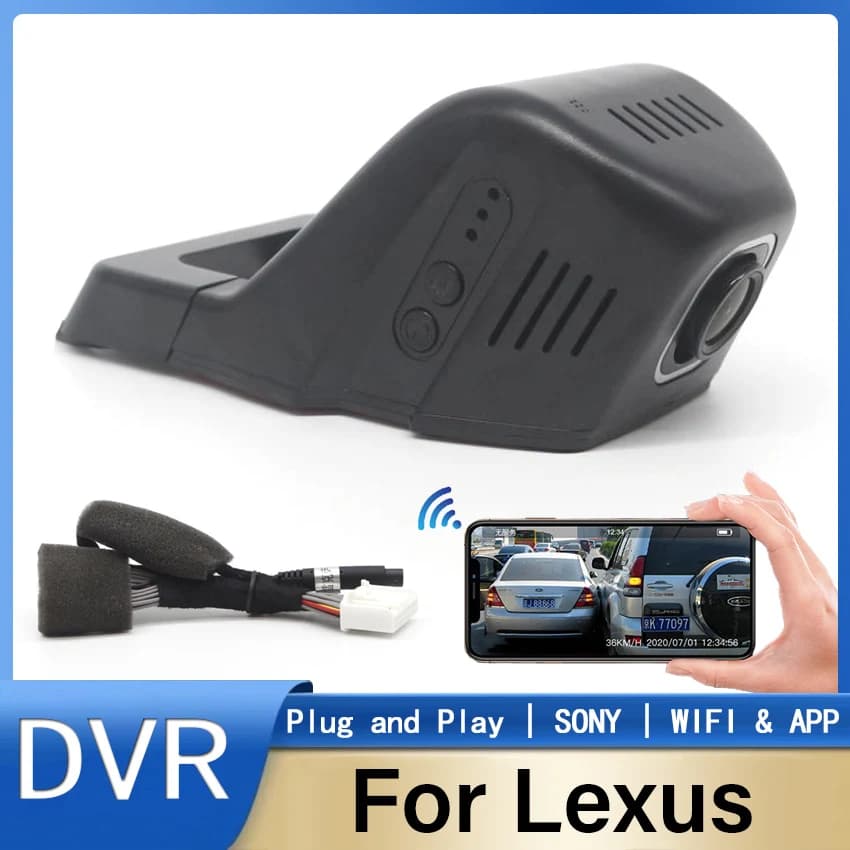 Nuovo! Dash Cam Telecamera anteriore e posteriore per auto DVR Wifi Dashcam Videoregistratore UHD Visione notturna per Lexus GX400 CT200h UX260h UX200