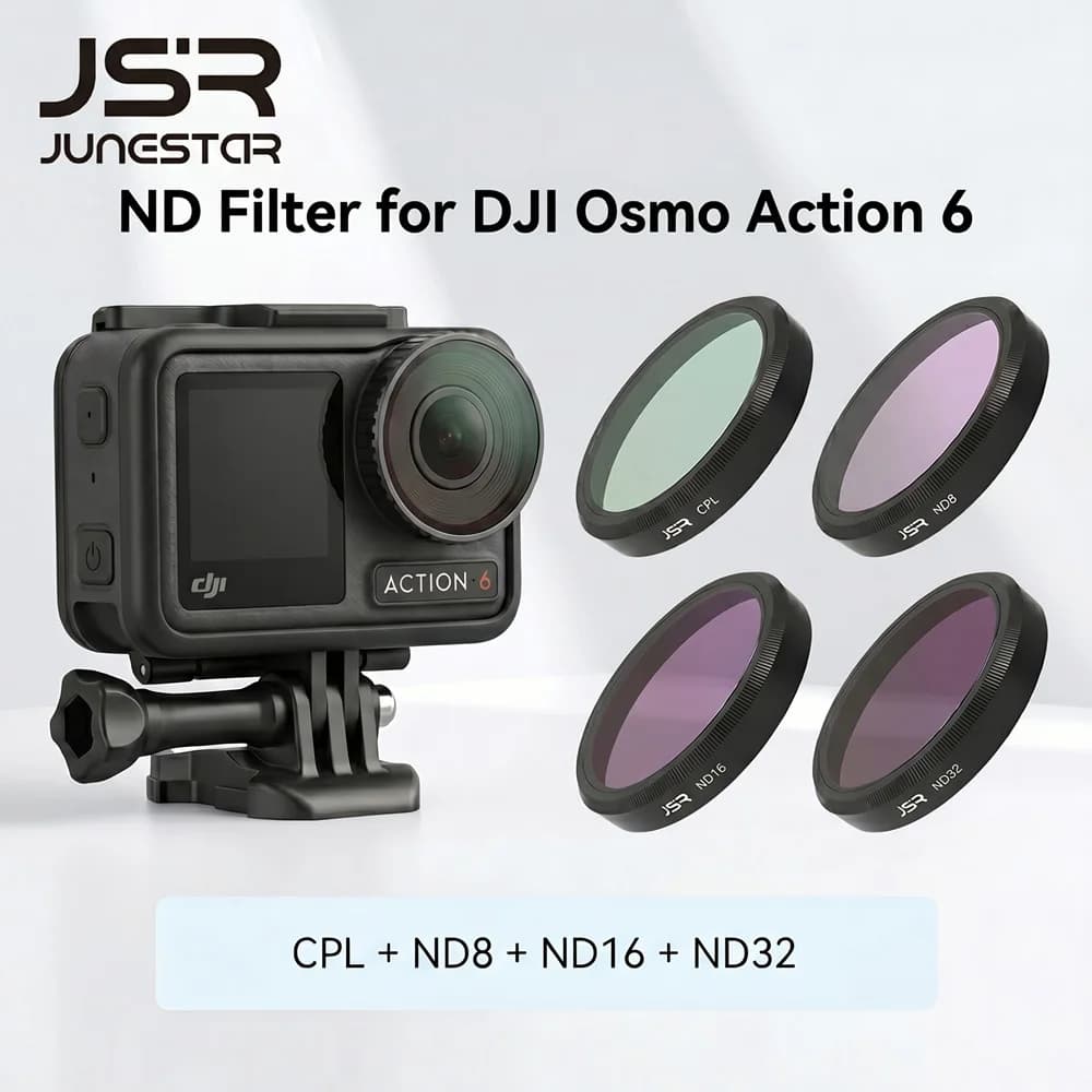 DJI ND Filter Set for Osmo Action 6 ND8/ND16/ND32/CPL Lens Kit, Neutral Density Filters for Action Camera Long Exposure Video