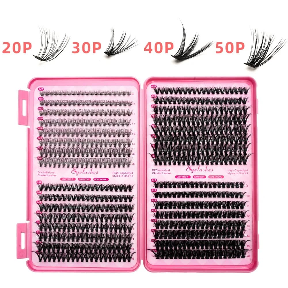 Ciglia Finte Effetto Naturale 3D Volume Stile Wispy Kit Extension Ciglia Fai da Te Volume Fans Ciuffetti Soffici Ciglia 3D in Finto Visone