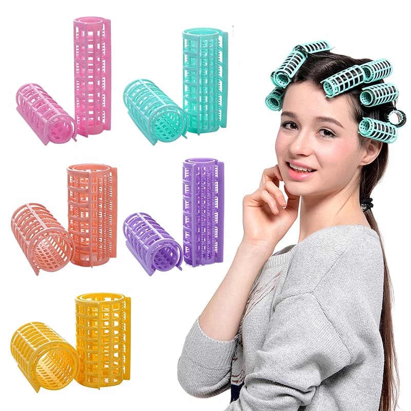 Set da 6-14 Pezzi di Bigodini Senza Calore per Capelli, Accessori per Acconciature Voluminose e Frangiate per Donne, Colore Casuale